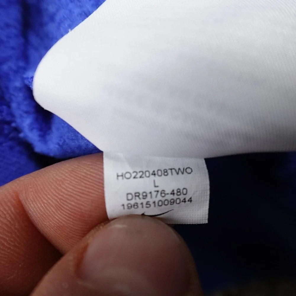 Nike Sweater Boys Large‎ Blue Swoosh Outdoor Pullover Sweatshirt Hoodie Athletic